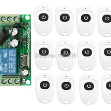 DC 12 V 10 A 1 канал RF беспроводной пульт дистанционного управления 1 приемник и 12 передатчик код обучения
