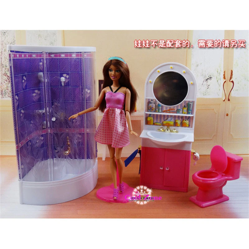 Миниатюрная мебель для ванных и туалетных комнат для кукольного дома Барби лучший подарок игрушки для девочек подарок на Рождество/День рождения детский игровой набор