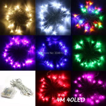 

Battery Operated Waterproof 4M 40LED String Lights, Christmas Garden Party Wedding Decoration Starry Fairy Lights with Flash