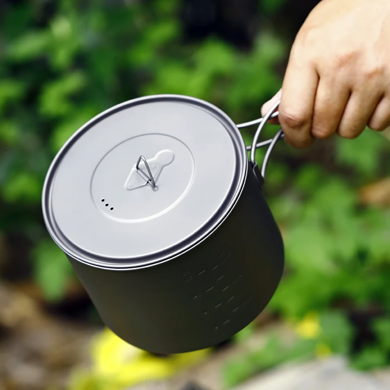 TOAKS 1.3L pot Ultralight Outdoor Camping Titanium Pot Cooking Pot Titamium Cookware Set