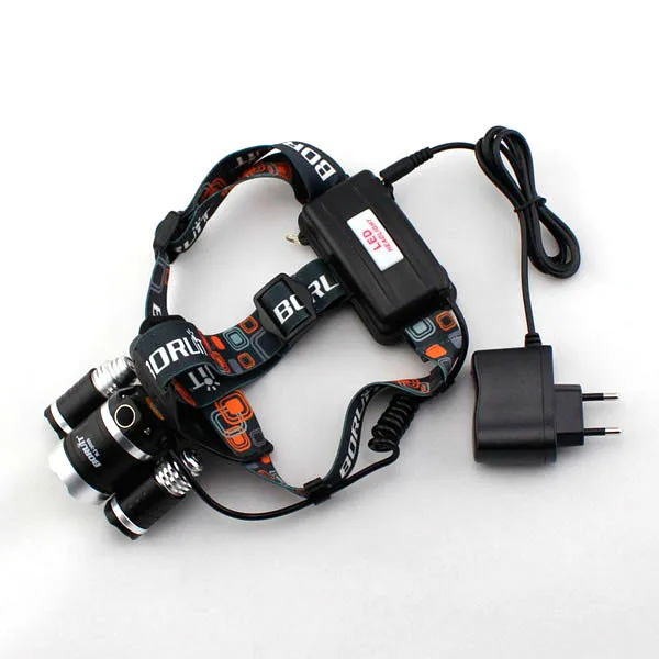 Boruit 3xCREE XML T6 светодиодный налобный фонарь RJ 3000 5000 люмен фара 4 режима Велосипедный