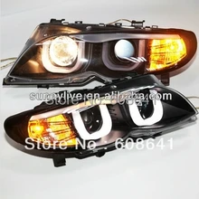 Для BMW E46 фара 4 двери Ангельские глазки 2001-2004 E46 318 320 323 325 330CI год