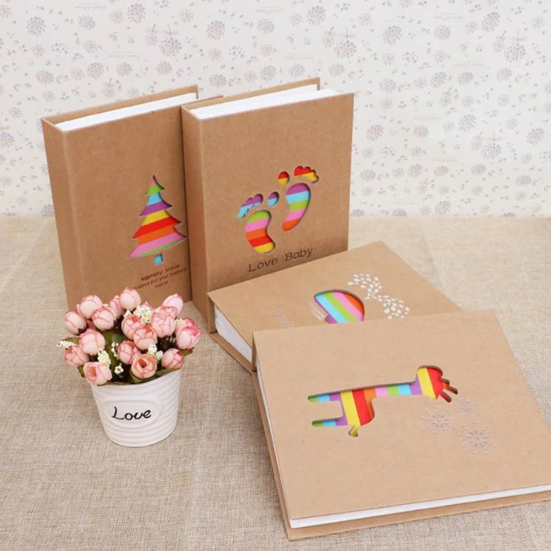 

HAZY 100 Pockets 6 inch Photo Album Hollowed-out Cover Cartoon Photo Album Picture Storage for Kids Children Day Gift