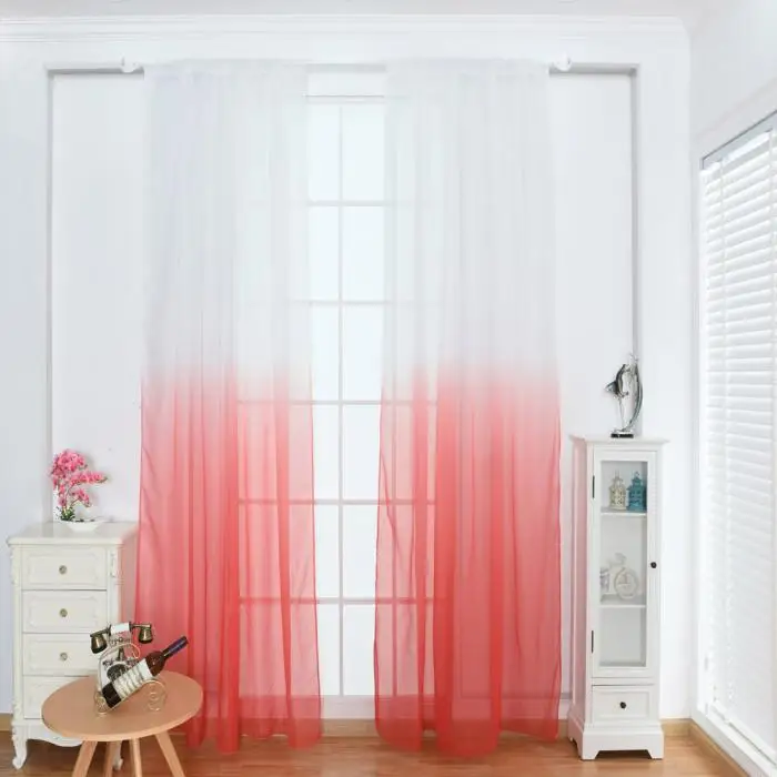 Красивый современный градиентный цвет окна тюль занавес прозрачная драпировка подзор спальня домашний декор для дверей FBE3