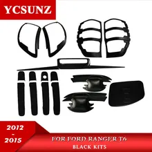 Accessori auto ABS Car Styling Nero Kit Completo Set Per Ford Ranger T6 2012 2013 2014 Wildtrak