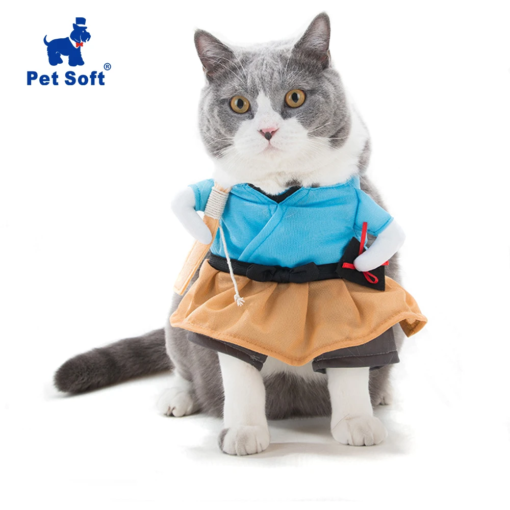 Pet Soft Pet Funny Clothes Cat Costume Uniform Suit Cat Clothes Puppy Cat Cosplay Clothes Party Clothing For Cat