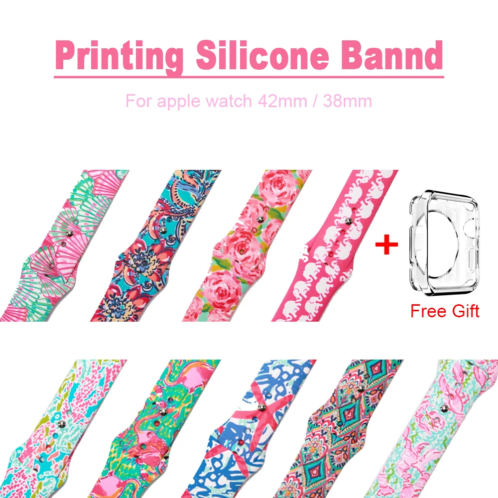 

Apple Watch Band Print Soft Silicone For Apple Watch44/42/40/38mm Replaceable Bracelet Strap For IWatch4/3/2/1Watch Band