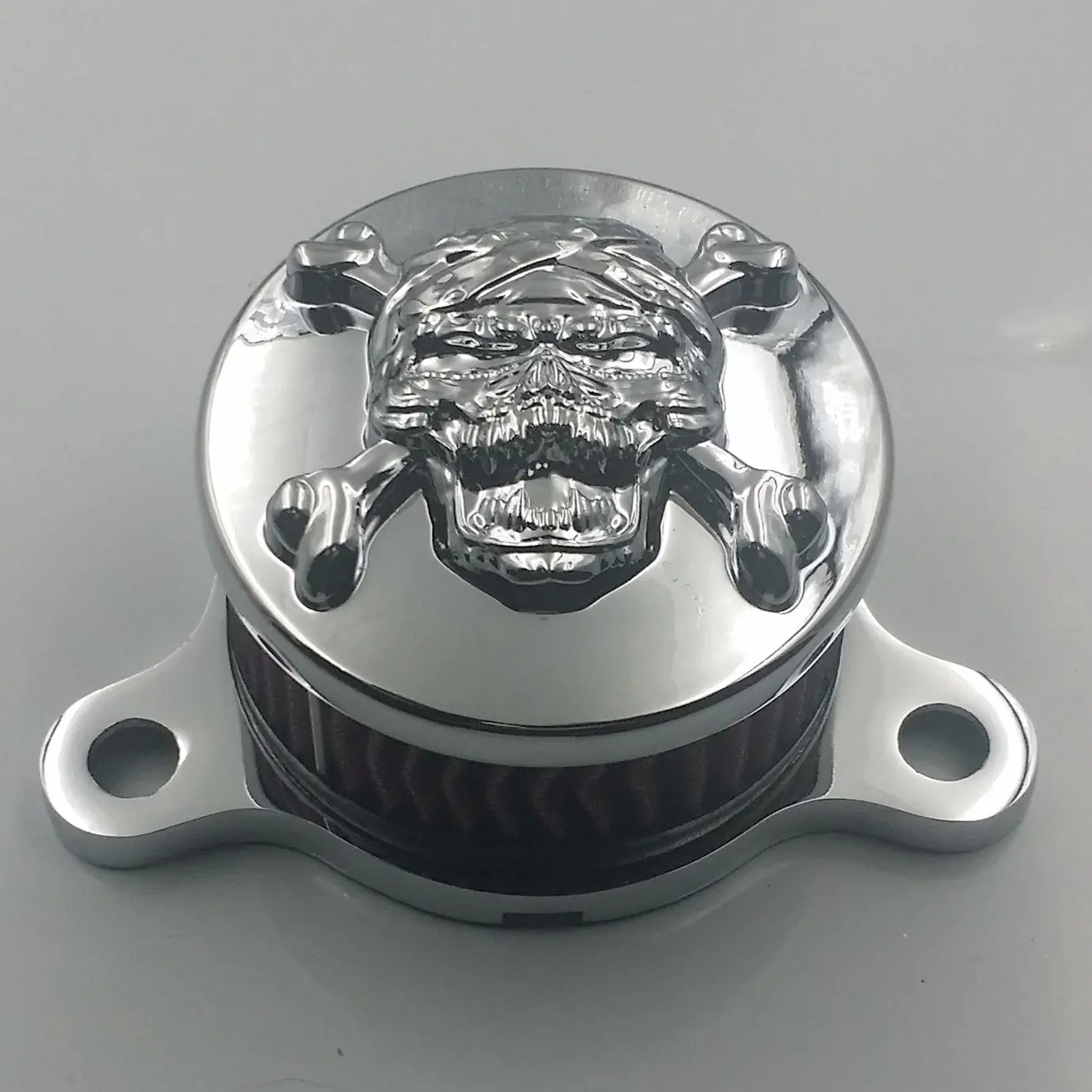 Chrome Skull Air Cleaner Intake Filter For 04-14 Harley Sportster XL883 XL1200 photo