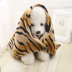 Новые Pet супер мягкие фланелевые сна теплый Тигр полосатый принт собака, кошка, щенок крышка Одеяло для малых и средних собак