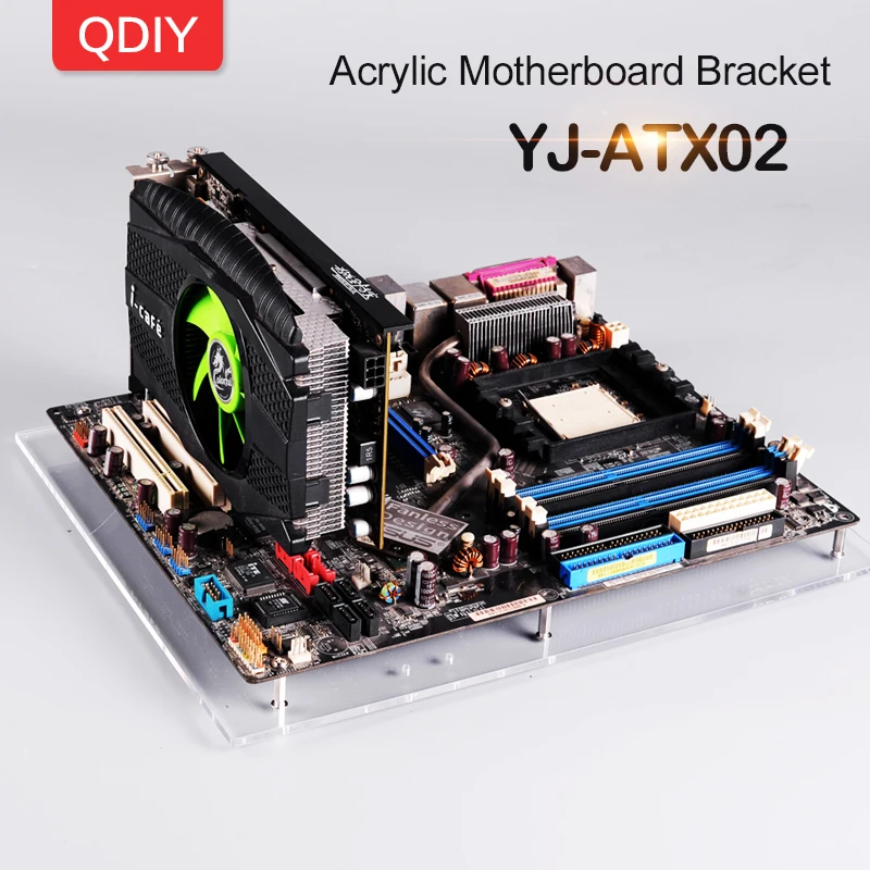 QDIY YJ-ATX02 ATX прозрачное акриловое отверстие материнская плата платформа Кронштейн Рамка шасси лоток