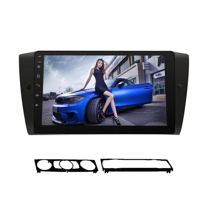 Best LEEWA 9" Bigger HD Screen Android 8.1 Quad Core Car Media Player With GPS Navi Radio For BMW 318i 320i 325i E90 E91 E92 E93 4