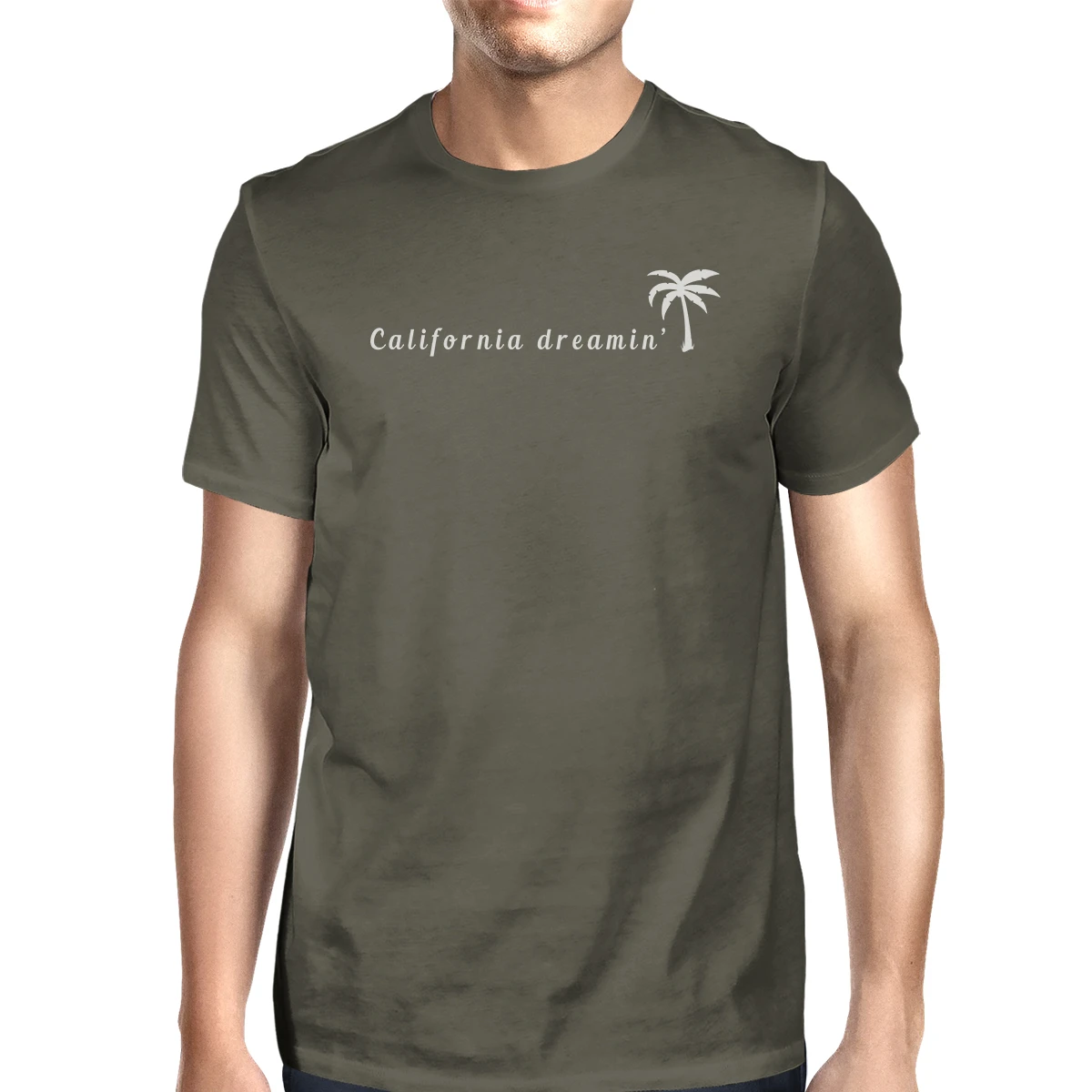 365 Printing California Dreaming Mens Dark Gray Tee Crew Neck Summer T-Shirt