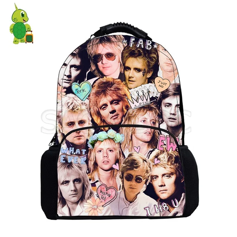 

Roger Taylor Collages Print Backpack Women Men Large Laptop Backpack Boys Girls School Travel Bags Rock Star Fans Gift