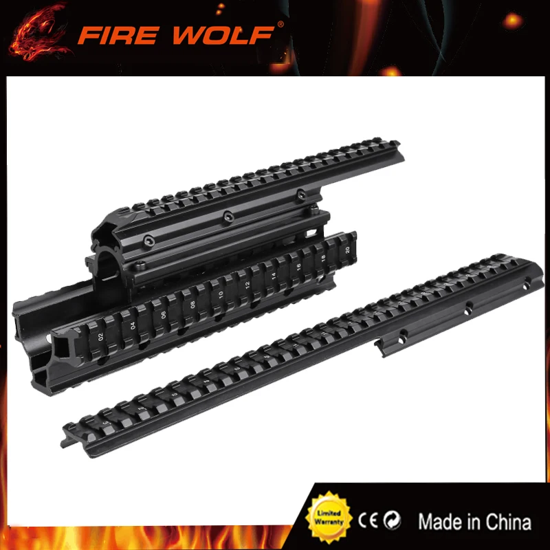 

FIRE WOLF Aluminum Saiga 12-Gauge Accessory Mount System Forend with 2 Top Slots Attach Optics and Accessories