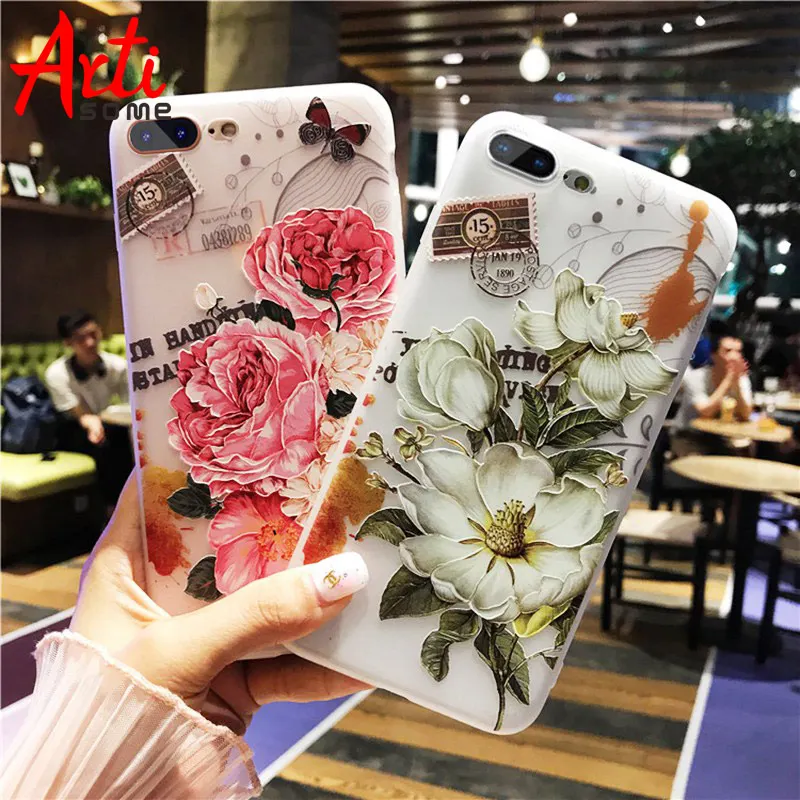 Artisome 3D цветы рисунком чехол для телефона iPhone 6 S Plus Мягкий ТПУ Силиконовая задняя