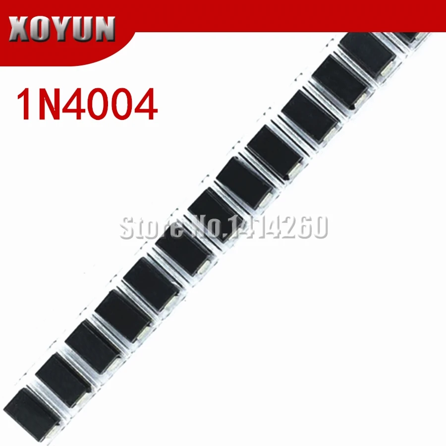 

100pcs/lot M4 1N4004 SMD 1A 400V IN4004 Rectifier Diode