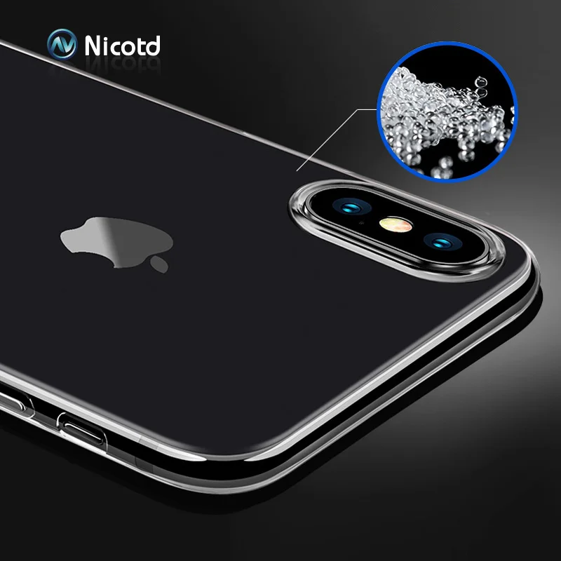 Ультратонкий Мягкий Прозрачный чехол из ТПУ для iPhone X, 6, 6 S, 5, 5S, se, прозрачный силиконовый чехол для iPhone 7, 8, 6, 6s Plus, чехол для телефона