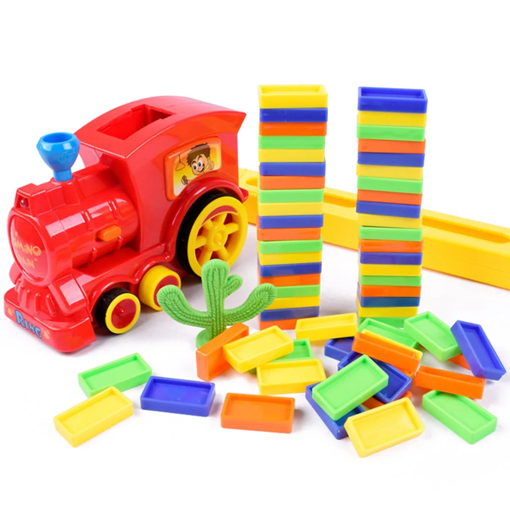 Домино Поезд Модель автомобиля игрушки автоматические наборы Красочные домино блоки игра с нагрузкой развивающие игрушки