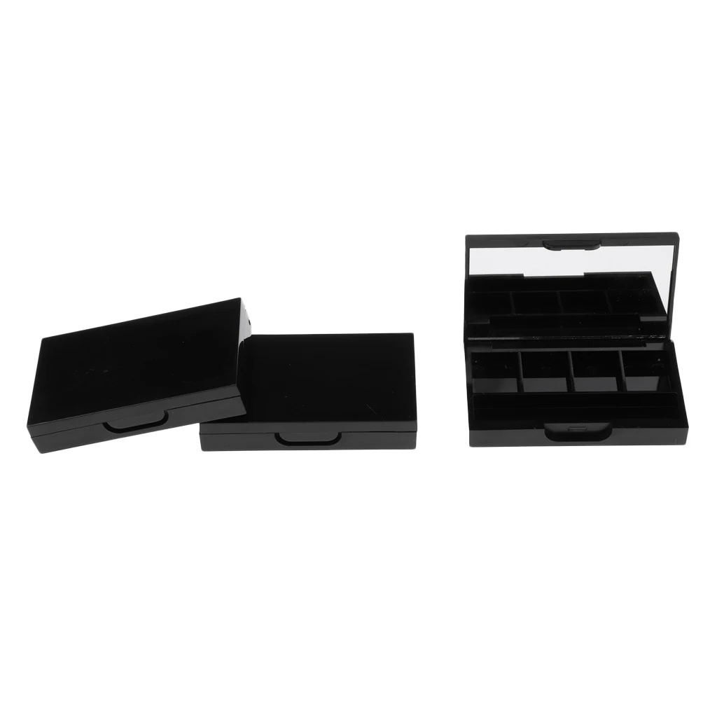 3x Empty Makeup Palette for Lipstick Eyeshadow Blush Highlight Bronzer with Mirror