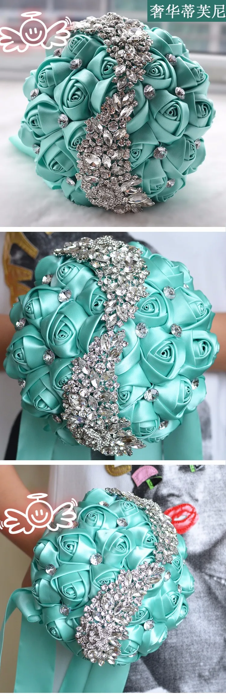 Свадебные цветы, свадебные букеты, красная искусственная Роза, роскошный бриллиантовый Хрустальный букет, свадебные шикарные невесты Ramo De Novia