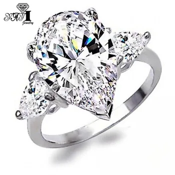 

YaYI Fashion Women Jewelry Ring 5CT White Zircon CZ Silver Color Engagement Rings wedding Rings Party Ring Gifts