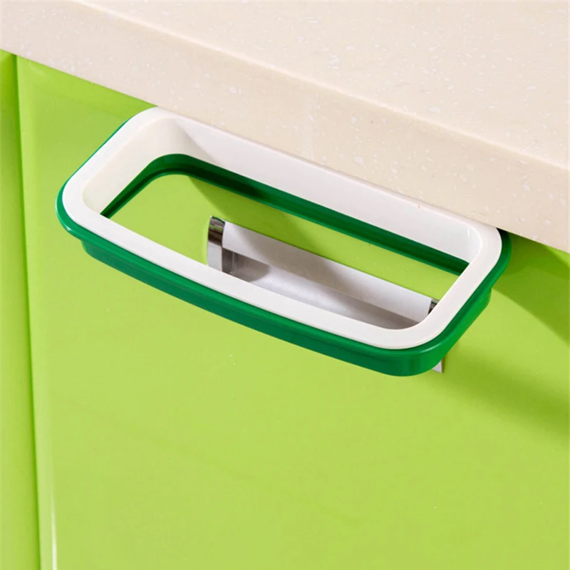 New 1Pc Kitchen Gadgets Cabinet Door Garbage Bag Shelf Kitchen Tools Rack Hanging Storage Trash Rack Accessories Goods A