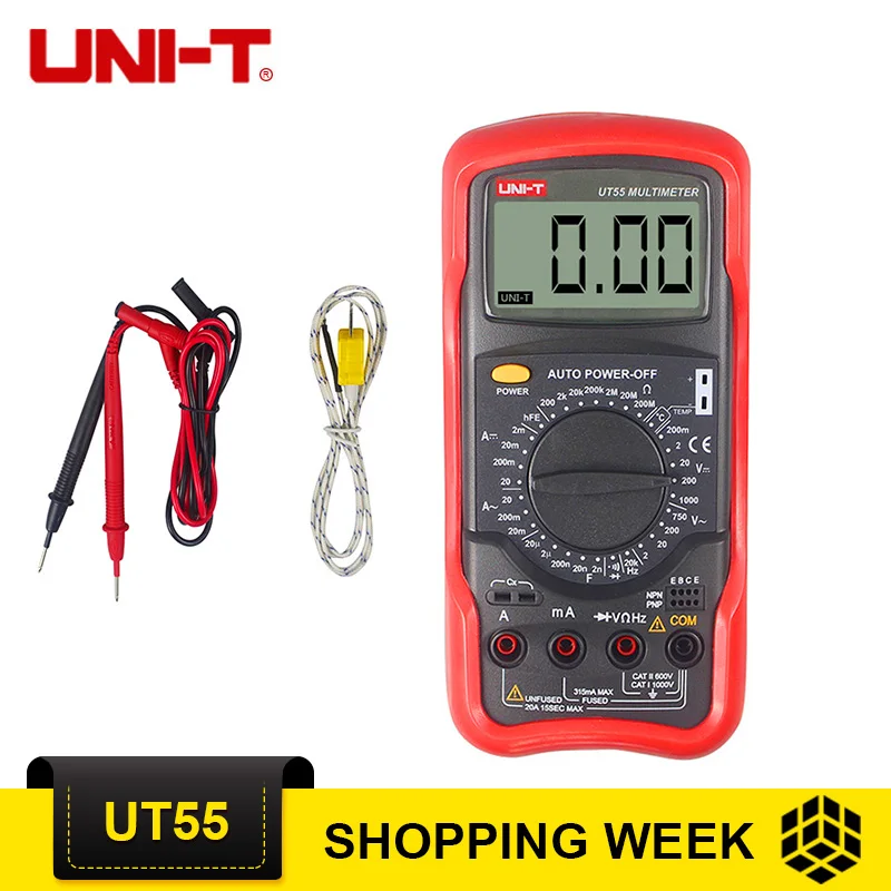 

UNI-T UT55 General Digital Multimeters Voltmeter Ammeter Ohmmeter True RMS Electrical Meter with LCD display