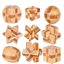 9 шт./партия 3D винтажные деревянные игрушки замок Волшебная головоломка Конг Мин лубан замок Китайская традиционная обучающая и обучающая игрушка