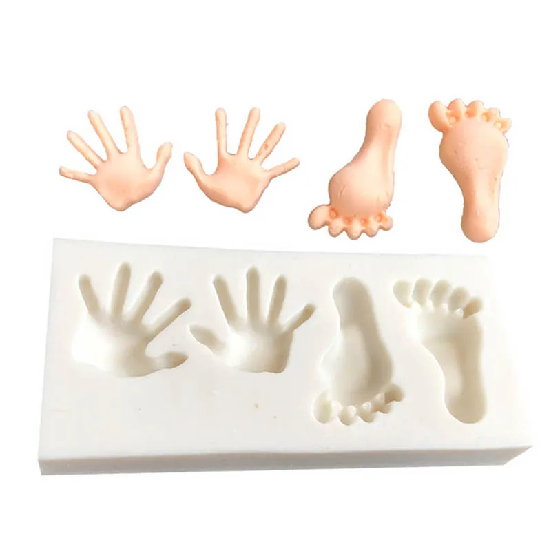 

Cartoon Palm And Foot Shape Silicone Chocolate Mold Chocolate Chip Card Cake Decoration