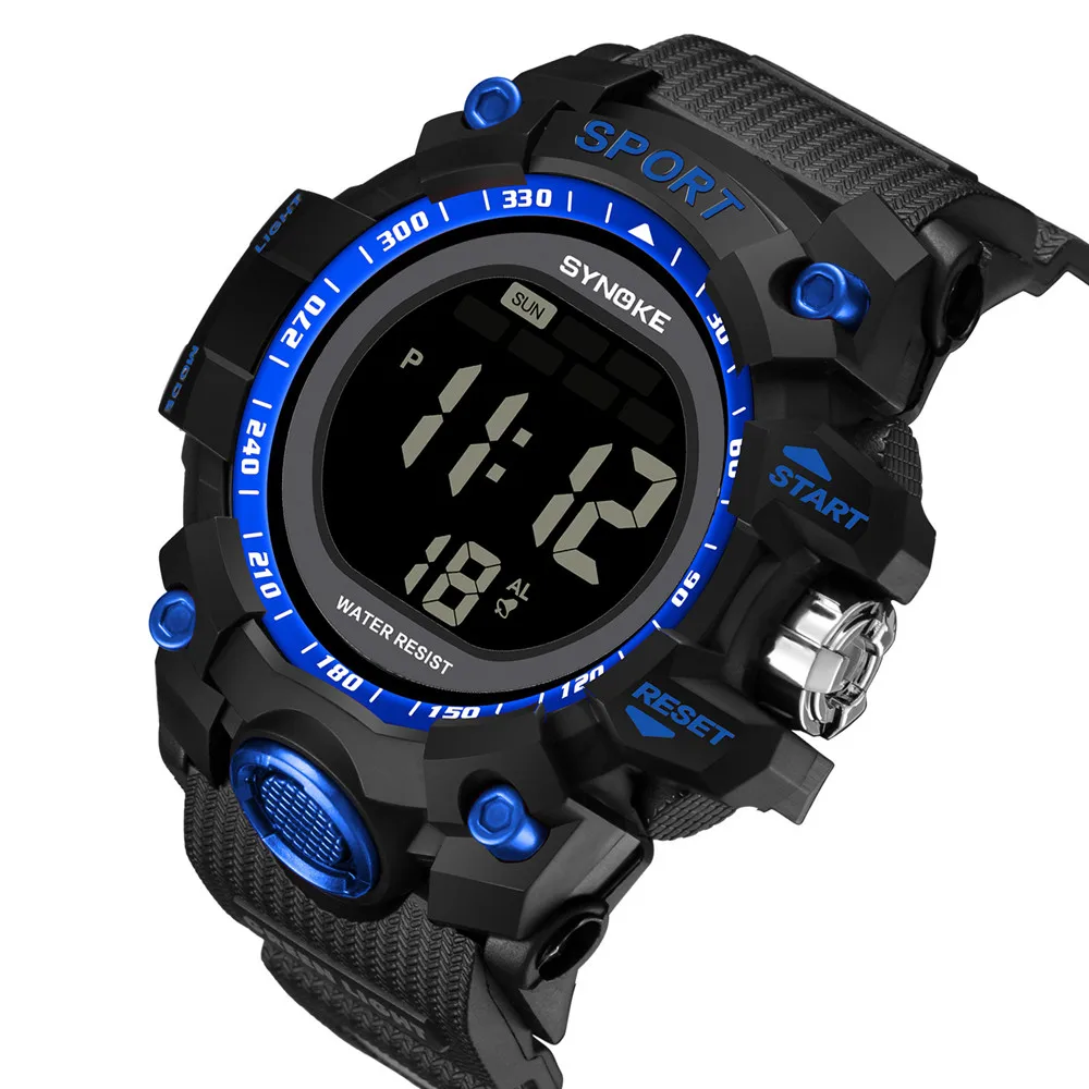 SYNOKE Multi Funktion Militär Sport Uhr Walking Distance Calorie Handgelenk Männer LED Digital Doub