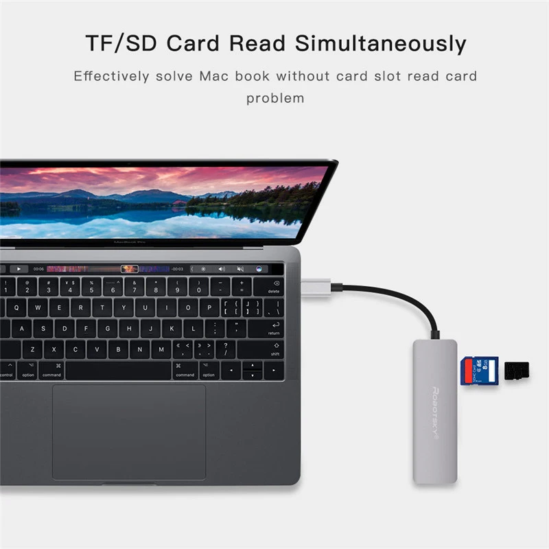 Robotsky 3 в 1 type C конвертер кабель Мужской к HDMI+ USB 3,0+ SD/TF Кабель-адаптер для Macbook huawei Matebook samsung Xiaomi