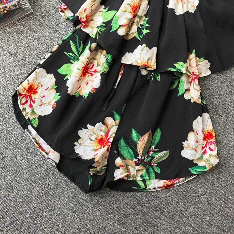 Bohemian 2019 Ruffles Off Shoulder Jumpsuit Floral Print Casual Sexy Women Boho Playsuit Summer Beach Short Holiday Romper Bohemian 2019 Ruffles Off Shoulder Jumpsuit Floral Print Casual Sexy Women Boho Playsuit Summer Beach Short Holiday Romper