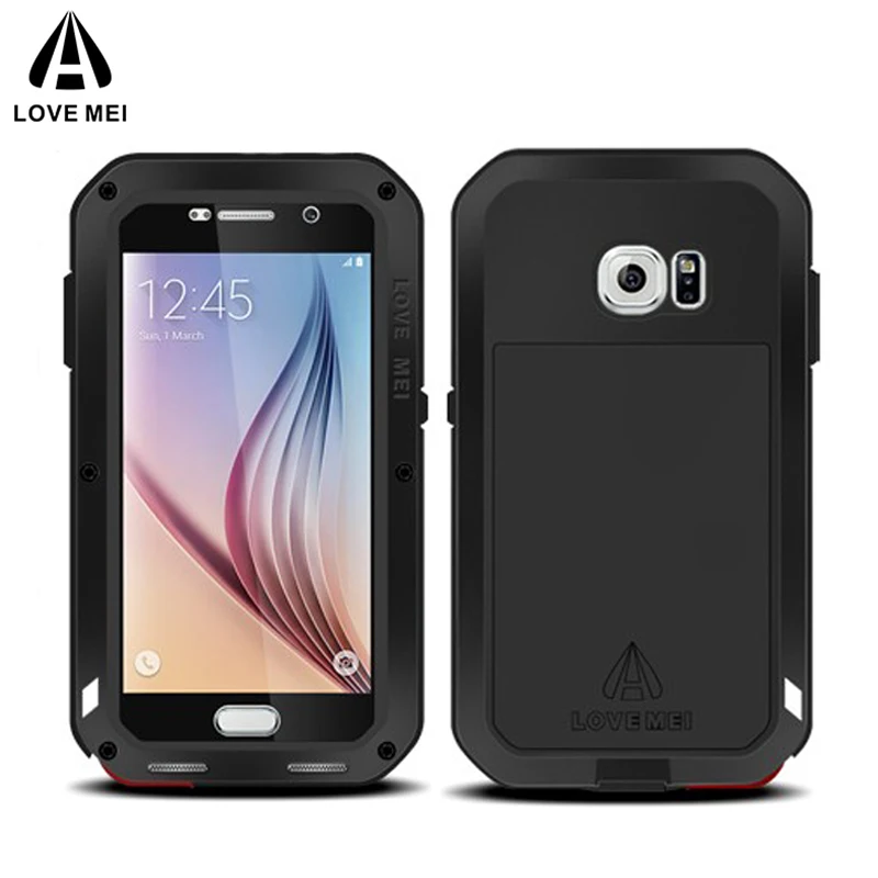 

LOVE MEI Aluminum Metal Case For Samsung Galaxy S6 Cover Armor Shockproof Waterproof Case For Galaxy S6 G9200 G920 G920F Coque