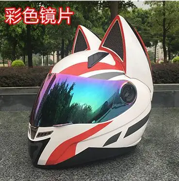 NITRINOS мотоциклетный шлем для мужчин и женщин гоночный персональный всесезонный защитный шлем кошачий ушной шлем - Цвет: 11
