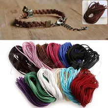10Pc Suede Flat Leather Rope Cord Wire Lace String Necklace Jewelry DIY Craft 1M Threads