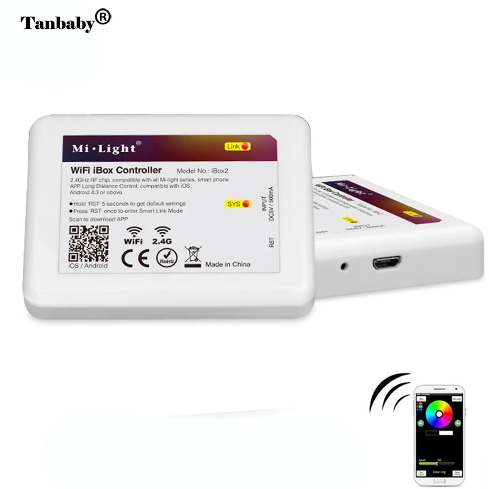 Tanbaby New Mi.light Wifi iBox controller DC5V compatible with IOS/Andriod system Wireless APP Control for CW WW RGB strip bulb