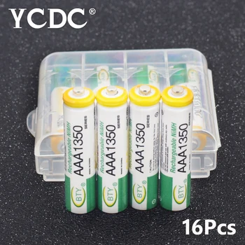 

YCDC Rechargeable Ni-MH (Nickel Metal Hydride) Batteries AAA HR3 AM4 1350mAh Ni-MH Rechargeable Battery Multi-purpose Power