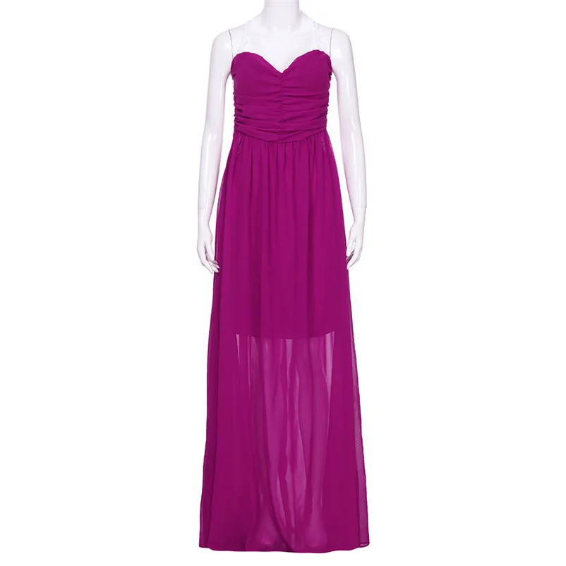 Fashion summer dress 2018 dress Women Sleeveless Lace Patchwork V Neck Party Evening Dress Elegant Maxi Dress vestido Y04#N (5)