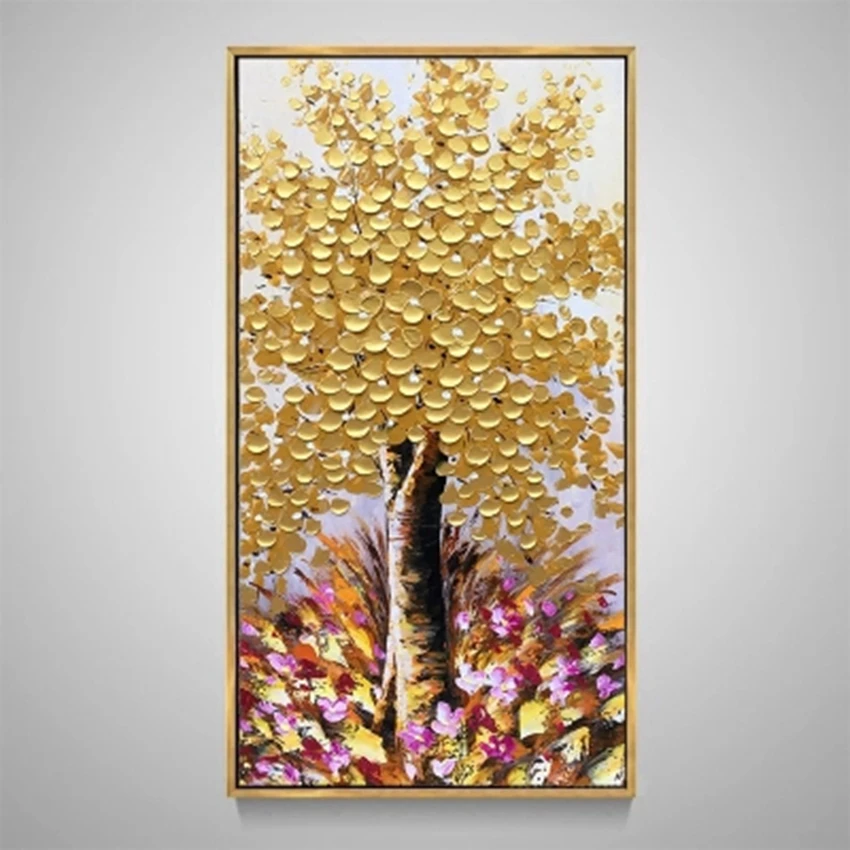 

China Gold Rich Tree Oil Painting Hand Made Wall Art Oil Painting Abstract for Living Room Wall Decor on Canvas For Wall