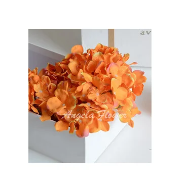 25 шт/партия Роскошная искусственная Гортензия Шелковый цветок удивительный красочный декоративный цветок для свадьбы украшение для вечеринки в день рождения - Цвет: orange