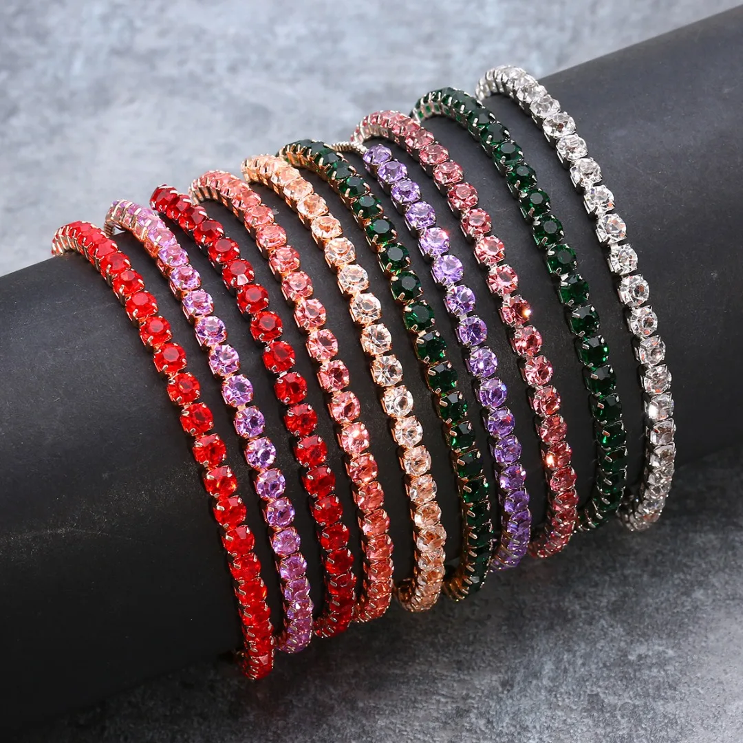 Hot Sale Women Multicolor Crystal Bracelets Shellhard New Tennis Bracelet Adjustable Cubic Zirconia Charm Bracelets & Bangles