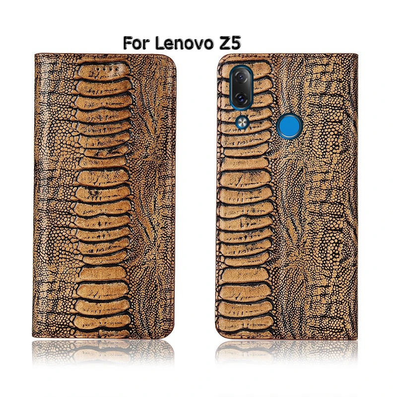 Чехол для телефона Ostrich Foot Grain для lenovo Z5 Z5s Z6 Pro GT, флип-чехол с подставкой и карманом для карт, чехол из натуральной кожи