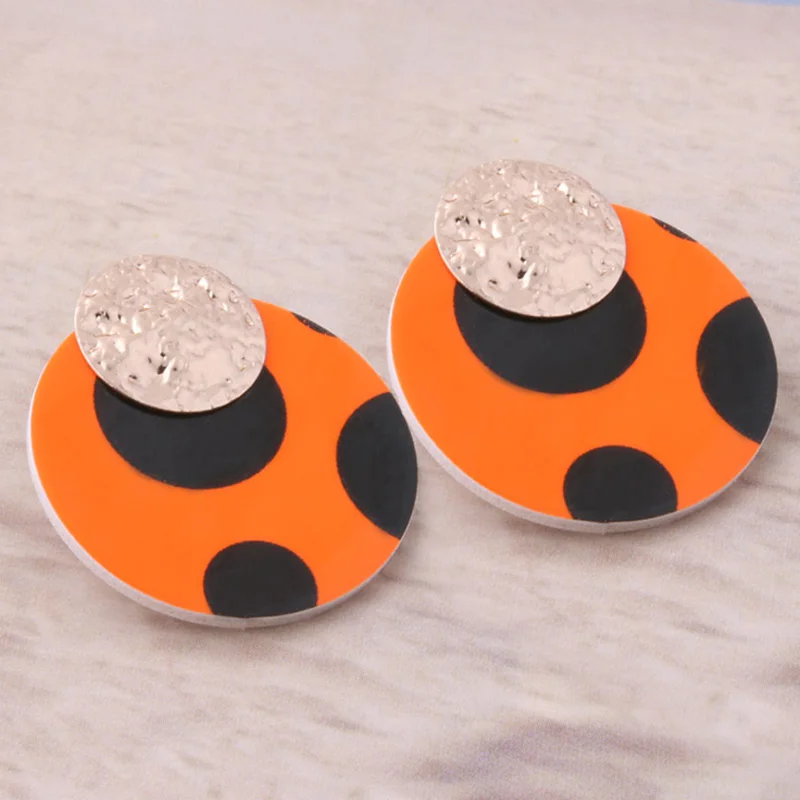 dot orange NeeFu WoFu точка флуоресцентная кожа серьги с тигром змея медь для женщин Brinco Oorbellen модные ювелирные изделия оптом - Окраска металла: dot orange