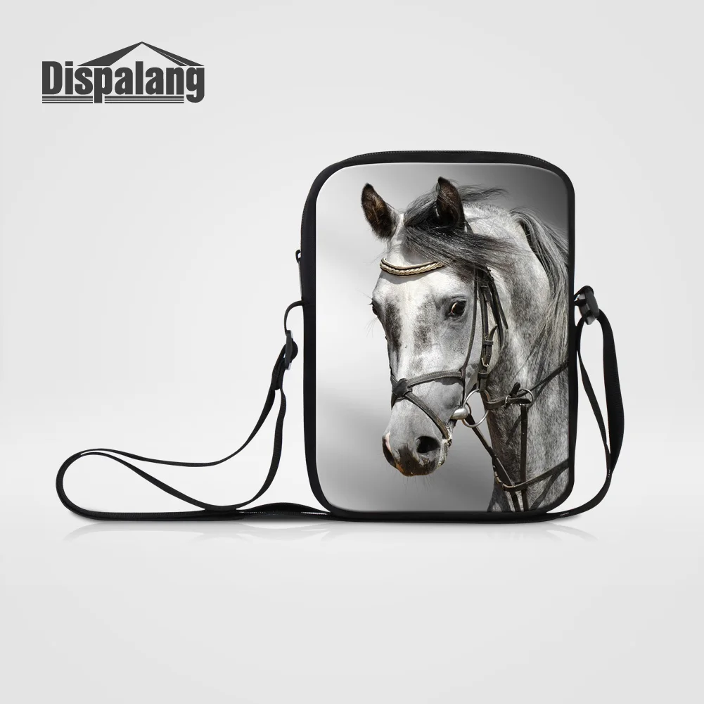 Dispalang, новинка, сумки-мессенджеры для девочек-подростков, мальчиков, с милым принтом белой лошади, женская сумка на плечо, для студентов, школьников, мужская сумка с клапаном - Цвет: Bag43