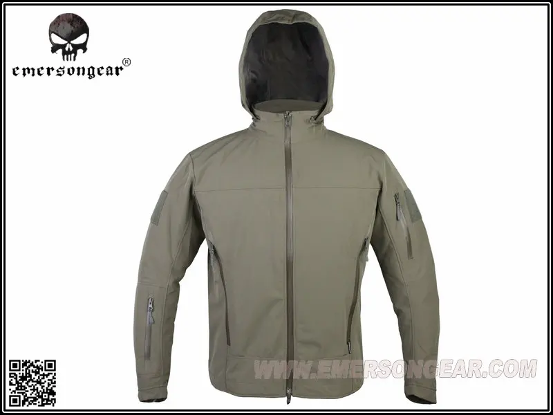 

Hunting Combat EMERSON Outdoor Light Tactical Soft Shell Jacket Hooded Breathable perspiration Foliage Green FG EM6873F