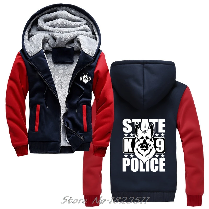 Мужская Зимняя мода немецкая овчарка Собака полиция K9 Толстовка State Police K9Design ваша собственная Толстовка Куртка Harajuku уличная