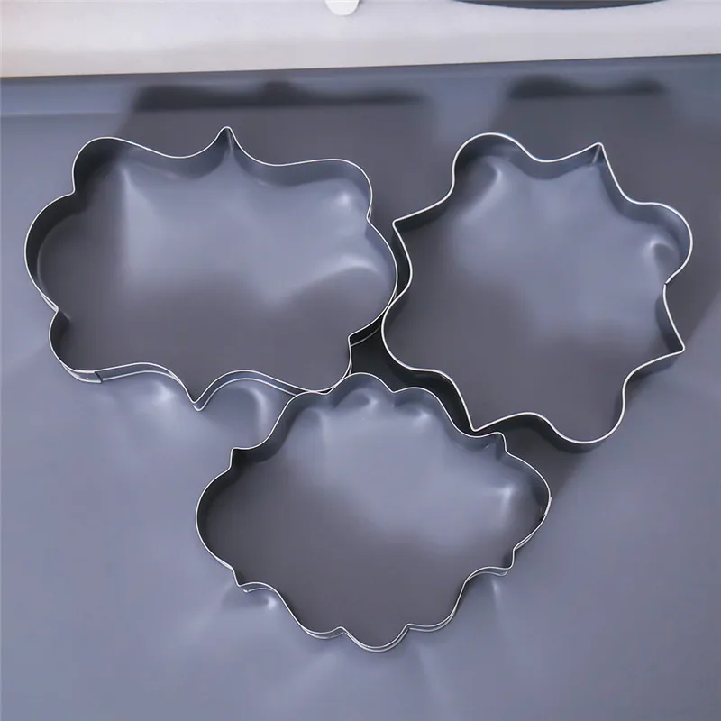 3pc Горячая 3 шт. набор печенья DIY Кондитерские помадки формы из нержавеющей стали изделия из сахара, форма для торта украшения рамы резаки - Цвет: 3pc