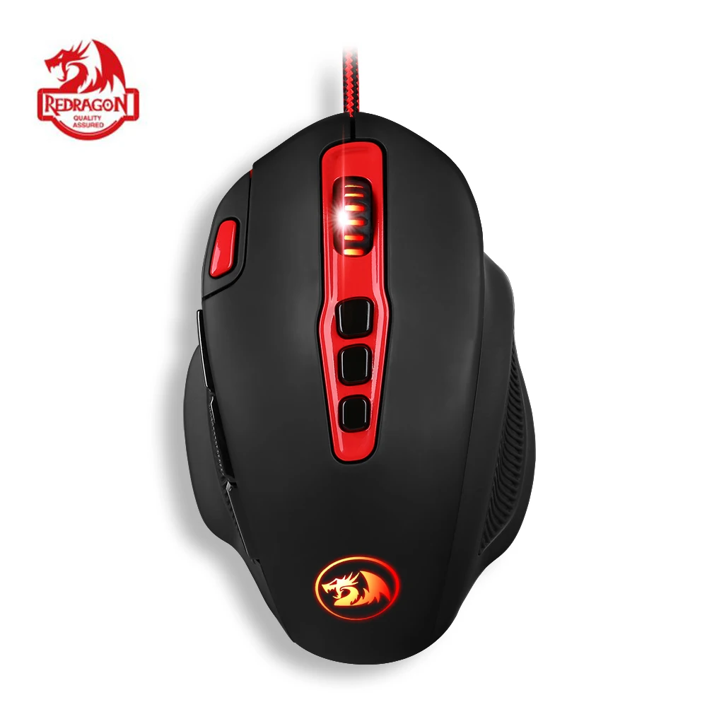

Redragon M805 HYDRA Gaming Mouse Laser Wired Mice Colorful LED 14400 DPI Omron Switches 10 Programmable Buttons for PC Gamer LOL
