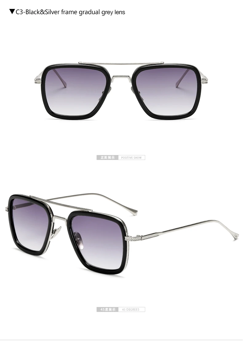 Longkeperer брендовые винтажные мужские Квадратные Солнцезащитные очки Tony Stark железные мужские солнцезащитные очки с плоским верхом очки в стиле стимпанк женские очки UV400