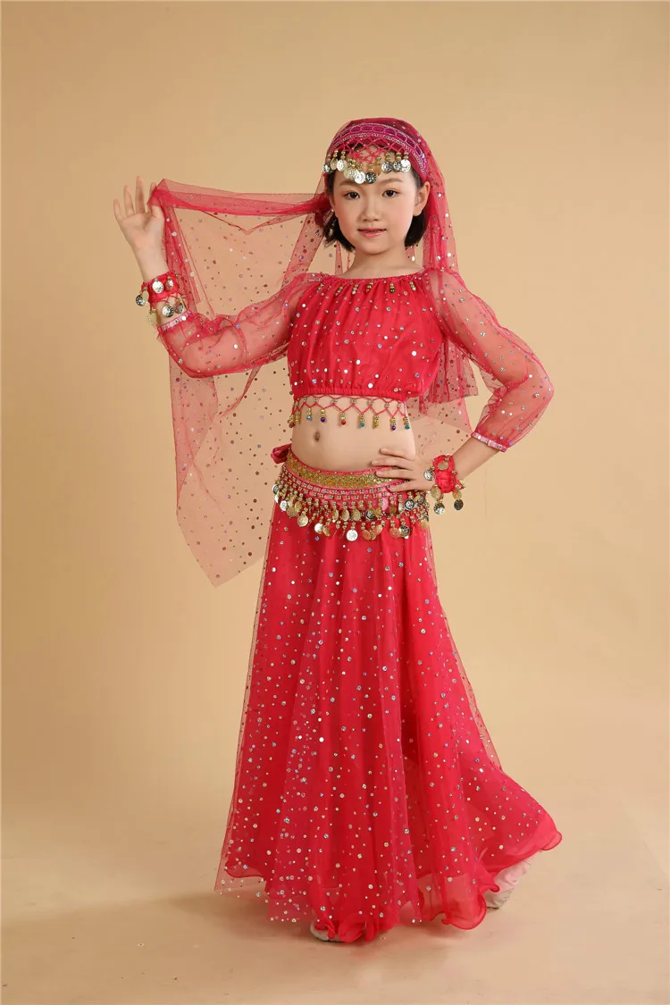 Костюм для танца живота девочек комплект из 6 предметов упражнений по танцу